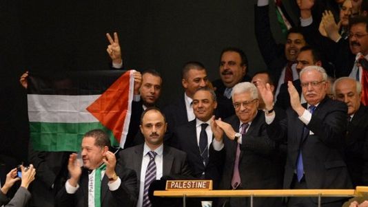Abbas et la dlgation palestinienne  l'Onu